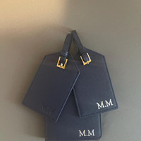 Ensemble d'accessoires de voyage en cuir véritable premium à motif croisé, comprenant une housse de passeport et une étiquette de bagage personnalisable avec monogramme, vente en gros