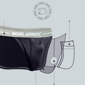 Marsupio biancheria intima da uomo pantaloni triangolari traspiranti U Design convesso di seta di ghiaccio pantaloncini da uomo per adulti - Product Image 5