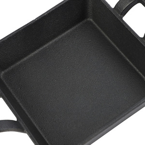 Assiette à steak carrée en fonte et base en bois, accessoires de cuisine, parfaite pour griller des casseroles et des poêles en <span class=keywords><strong>cuivre</strong></span> - Product Image 3