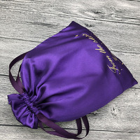 Sac à chaussures de danse en satin avec cordon de serrage, impression de logo personnalisée acceptée