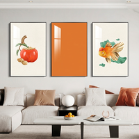 Quadri e Decorazioni Murali Nordici Moderni Minimalisti, Stampa Digitale, Arte Murale per Sfondo Divano, Trittico con Supporto in Legno