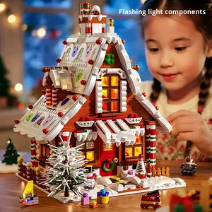 Christmas Gingerbread House ABS Plastic 40-Piece <strong>Building</strong> <strong>Blocks</strong> 1:8 Scale Assembly <strong>Toy</strong> for Boys Girls Aged 6 8 Gift Puzzle - Product Image 3