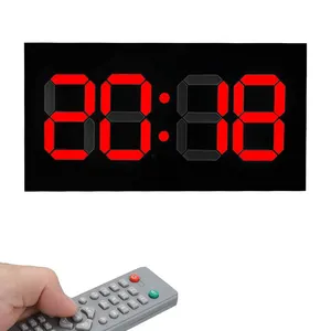 家用亚克力数字3D时钟遥控万年历闹钟单个红色数字100-240V挂钟