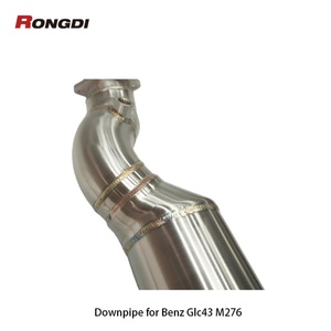 ท่อลงไอเสียแบบ High Flow Brushed/Heat Shield สำหรับ Benz Glc43 Glc450 X253 M276 3.0t 2017+ ผลิตจากสแตนเลส 304 แบบท่อตรง - Product Image 2