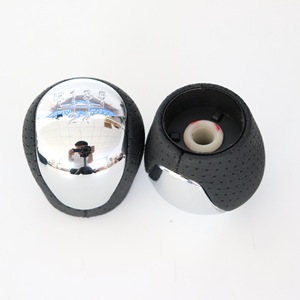 Leather Gear <b>Shift</b> <b>Knob</b> For Hyundai Ergonomic Design Chrome Finish Car Manual Transmission Shifter Handle - Product Image 1