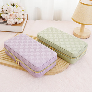 Venta al por mayor personalizable en forma de rectángulo de cuero de la PU caja organizadora de joyas elegante y sencilla caja de almacenamiento de viaje OEM disponible - Product Image 2