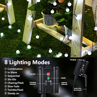 Guirlandes solaires YN Starlight, 8 modes, LED, globe en cristal PVC, rechargeables, étanches IP65, décoration de Noël pour l'intérieur et l'extérieur