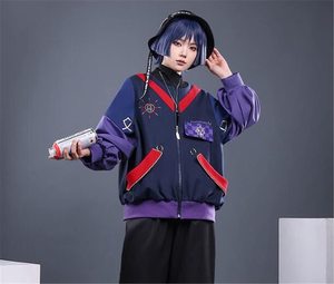 Chaqueta con Capucha de Cosplay de Genshin Tighnari para Hombre, Chaqueta de Punto Holgada con Estampado Bordado y Teñido Liso - Product Image 2