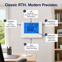 Thermostat numérique programmable OEM RTH705 24V HVAC 1 ° F Accuracy SWING Chauffage et Refroidissement à Double Alimentation par Batterie pour la Maison