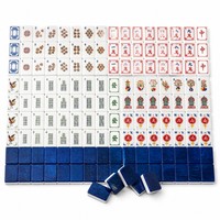 Tuiles de Mahjong Américaines Modernes de Luxe en Acrylique, 160 Pièces, 36x25x11mm, Classiques Chinoises, Dos Marbré Bleu, pour Divertissement et Jeux de Poker, OEM