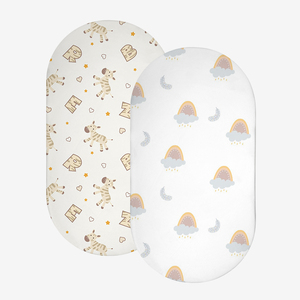 <span class=keywords><strong>Juego</strong></span> <span class=keywords><strong>de</strong></span> Sábanas Ajustables <span class=keywords><strong>de</strong></span> Algodón con Estampado Personalizado Antiestático para <span class=keywords><strong>Cuna</strong></span> y Moisés <span class=keywords><strong>de</strong></span> Bebé, 33x17 Pulgadas - Product Image 2