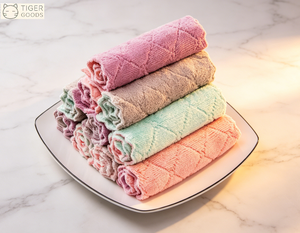 Chiffon de cuisine absorbant en microfibre TGYW, chiffon de lavage anti-adhésif, outils de nettoyage pour la vaisselle et la table - Product Image 1