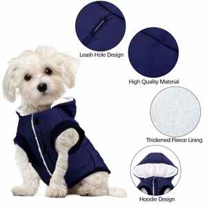 <b>Warm</b> <b>Dog</b> Hoodie Fleece Lined <b>Warm</b> <b>Dog</b> Jacket Puppy <b>Coats</b> with Hooded Cold Weather Pet Apparel Clothes for <b>Dogs</b> - Product Image 2