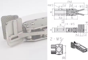 Pince de fixation pneumatique robotisée haute performance, pièces de machine pour l'usinage de composants métallurgiques, personnalisée, durable, professionnelle, industrielle - Product Image 2