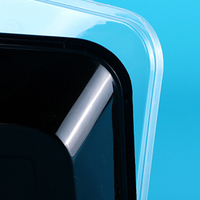 Contenants jetables en PP de couleur personnalisée, emballage alimentaire, barquette en PP noire, blanche et transparente avec couvercles pour plats à emporter