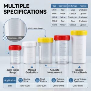 Gobelet <span class=keywords><strong>à</strong></span> urine stérile de qualité clinique 60 ml 100 ml, récipient <span class=keywords><strong>à</strong></span> échantillons en PP avec cuillère, pot de test d'échantillons <span class=keywords><strong>pour</strong></span> diagnostic en laboratoire médical - Product Image 5