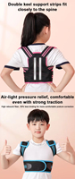 Correcteur de posture anti-cyphose pour enfants avec logo personnalisé, réglable, respirant, en polyester, avec fermeture auto-agrippante et stabilisateur dorsal