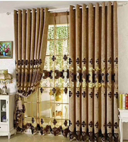 Écrans de rideaux en velours chenille de style européen haut de gamme, broderie à cordon creux, écrans de rideaux personnalisés pouvant être vendus séparément.