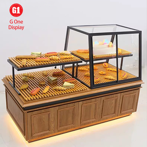 Customizable Eco-Friendly Wooden Bakery Showcase with LED Lighting for Retail Shop Interior Design Bread Store Display Cabinet - Product Image 4