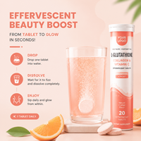 Comprimés effervescents de collagène et de vitamine C à base de L-glutathion de qualité supérieure, antioxydant, complément nutritionnel beauté quotidien, naturel, pour adultes, 2