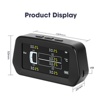 Reifendrucksensoren TPMS Solar-Fahrzeug-LKW TPMS Digitales Universelles Reifendrucküberwachungssystem LCD-Anzeige mit 6 Sensoren