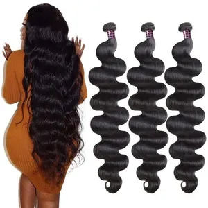 Goodluck Factory Price Deep loose Body Wave Double Drawn Mink Virgin Brazilian Human Hair Cuticle Aligned Hair Extension Bundles
