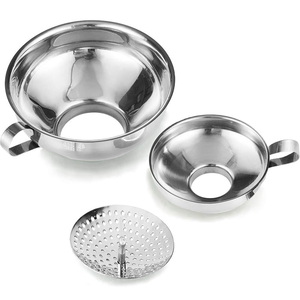Funil de Aço Inoxidável para Cozinha com Boca Larga Utensílio Multiuso para Conservas Colheres de <span class=keywords><strong>Metal</strong></span> - Product Image 2