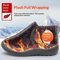 Bottes de neige unisexes grandes tailles 40-46, basses, doublées polaire, semelle extérieure épaisse en polyuréthane, chaussures de marche décontractées chaudes pour l'hiver