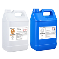 Résine de moulage en polyuréthane liquide 5L 1A2B, faible viscosité, marron + transparent, pour un coulage et un mélange faciles, pièces de prototype