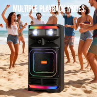Système de karaoké portable rechargeable avec deux microphones sans fil RGB pour fêtes à domicile et chant en extérieur