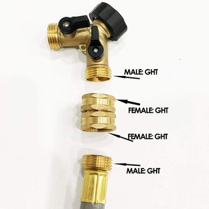 Conectores hembra doble Ght de 3/4 ", accesorios de reparación de latón, conector rápido de manguera de jardín giratoria Doble - Product Image 3