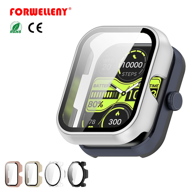 Forwelleny Integrated Tempered Glass Screen Bumper Shell Full Coverage Watch Protective Case for Garmin 4 & 4S HF011 HF012