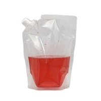 Grande pochette transparente à fond plat avec bec verseur transparent et poignée de scellage en plastique PE pour impression en héliogravure