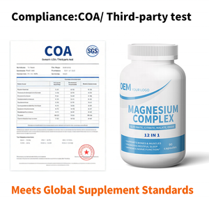 Cápsulas de Complejo de Magnesio 12 en 1 de Marca Privada OEM, Tamaño Estándar, Cumple con el Código de Barras, Suministro Estable, Prueba COA de Terceros - Product Image 5
