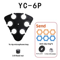 Support de microphone avec plateau de support de rangement multifonctionnel Rack filaire et sans fil antichoc Clip de microphone à main en plastique
