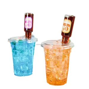 Personalización personalizada 500ml 16oz PP PET Transparente Desechable Boba Bubble Milk Tea Vasos de plástico para fiestas Bebidas