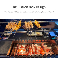 Grill Professionnel Électrique à Brochettes Rotatives de Haute Qualité, en Acier Inoxydable, Automatique, pour Restaurant, Barbecue au Charbon