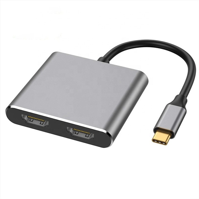 Hot Selling Coaxial PVC Jacket 4K 2-in-1 USB 3.1 Type-C to Dual for Adapter Hub for MacBook & for S10/S9