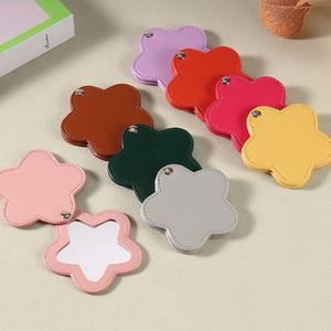 PU <b>Stars</b> Rotating Small <b>Mirror</b> Makeup Compact <b>Mirror</b> Portable Folding <b>Mirror</b> Travel Convenient Business Gift for Girls - Product Image 1