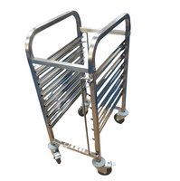 Chariot mobile Sunmax à 2 niveaux en plastique pour aliments avec roues, fournitures pour hôtels et restaurants, prix du fabricant