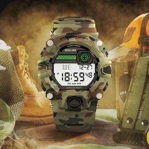 Montre de sport numérique SHUAIKE 782 pour enfants, nouvelle conception imperméable camouflage et antichoc, fonctions lumineuses et d'alarme, bracelet en plastique - Product Image 4