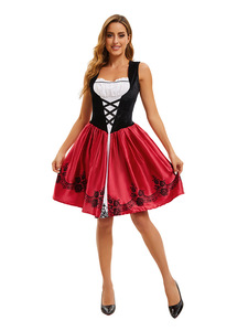 Costume di Halloween Cappuccetto Rosso Gotico per Adulti Unisex in Poliestere, Abito Medievale con Mantello per Cosplay - Product Image 6