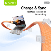 Câble USB Type C à charge rapide 66W avec affichage numérique LED CB431, protection triple couche BAVIN