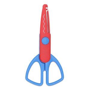 Tijeras decorativas para niños, herramientas de manualidades de plástico de seguridad de 5 pulgadas, antipellizcos, para hacer álbumes de fotos en guarderías - Product Image 4