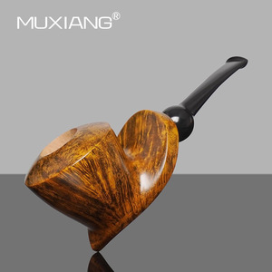 Muxiang Handmade Briar Wood Smoking Pipe Bent Shape 3mm Duct For Men - Product Image 1