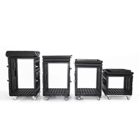 Estuche de plástico duro de seguridad para carretera 4U 6U 8U PE Estuche de plástico para estante de carretera con maletero de cable turístico resistente 4U Estuche de transporte de vuelo