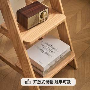 Solid Ash Wood Multi Layer <b>Storage</b> Shelf Bookshelf Floor <b>Table</b> <b>Small</b> Tea Rack Minimalist Design For <b>Small</b> Apartments - Product Image 4