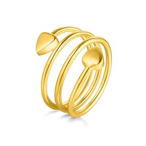 Heart-Shaped Magnetic <b>Ring</b> <b>Adjustable</b> Size Spring Design Unisex Fashion Jewelry Silver Gold Black Rose Gold Bronze Blue - Product Image 4