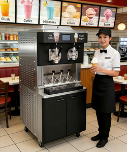 Macchina per Gelato Soft Industriale, Produttore di Softy 50/60Hz a Risparmio Energetico per Negozi di Yogurt Gelato - Product Image 1