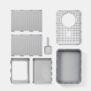 Pakeway Umweltfreundliche PP-Material Faltbare Katzentoilette mit Schaufel für Katzenstreu - Product Image 4